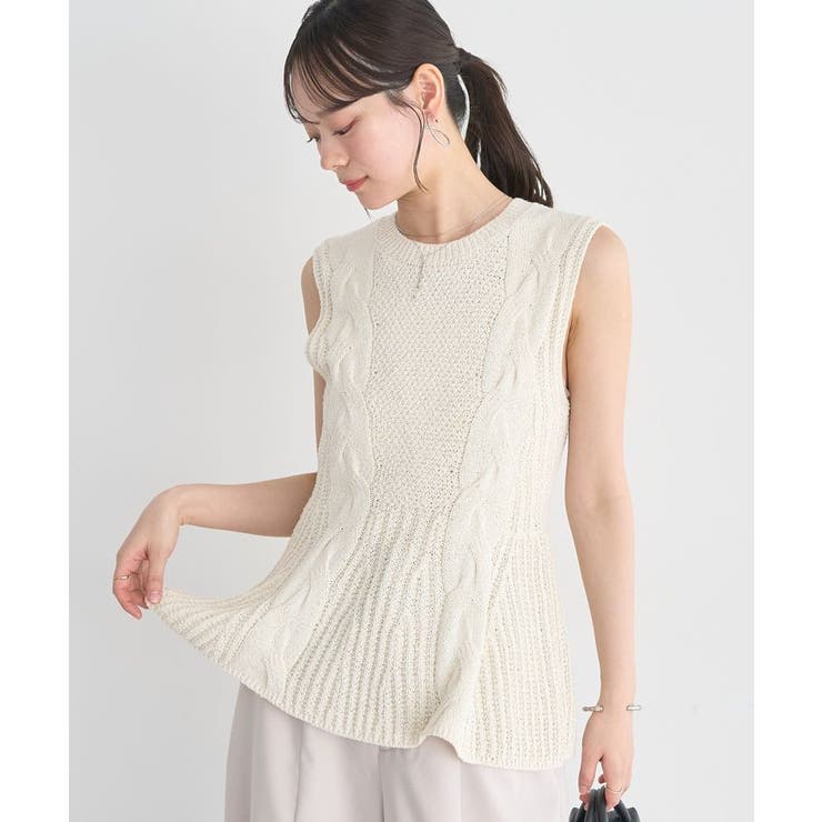 アイボリー | フレアニットベスト | earth music&ecology 