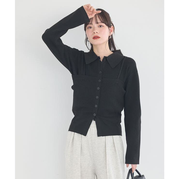 襟付きニットアンサンブル | earth music&ecology  | 詳細画像10 