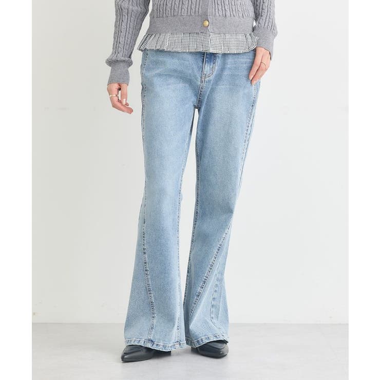 切り替えフレアデニムパンツ | earth music&ecology  | 詳細画像7 