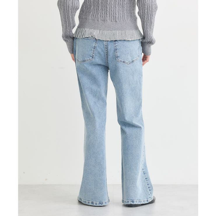 切り替えフレアデニムパンツ | earth music&ecology  | 詳細画像9 