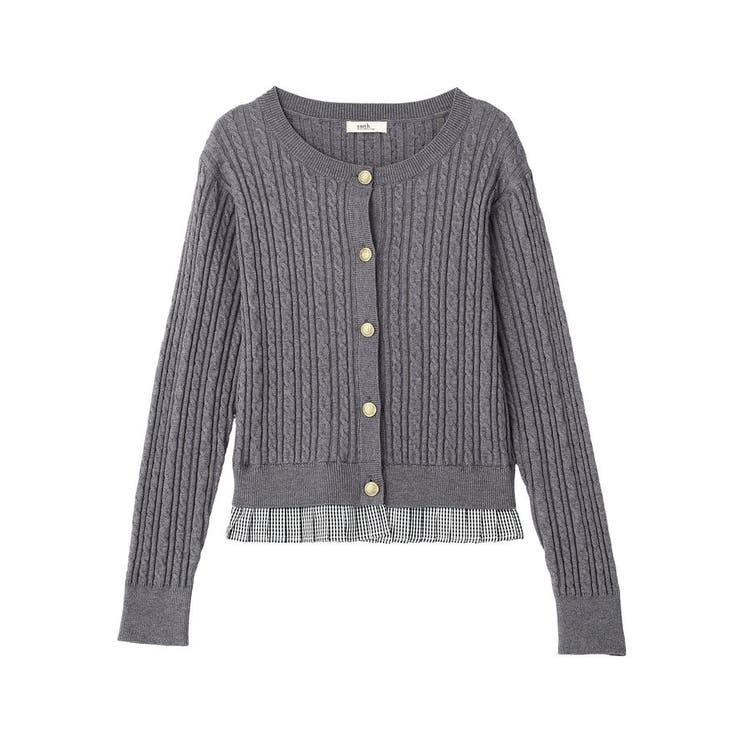 プリーツレイヤーケーブルニットカーディガン | earth music&ecology  | 詳細画像27 