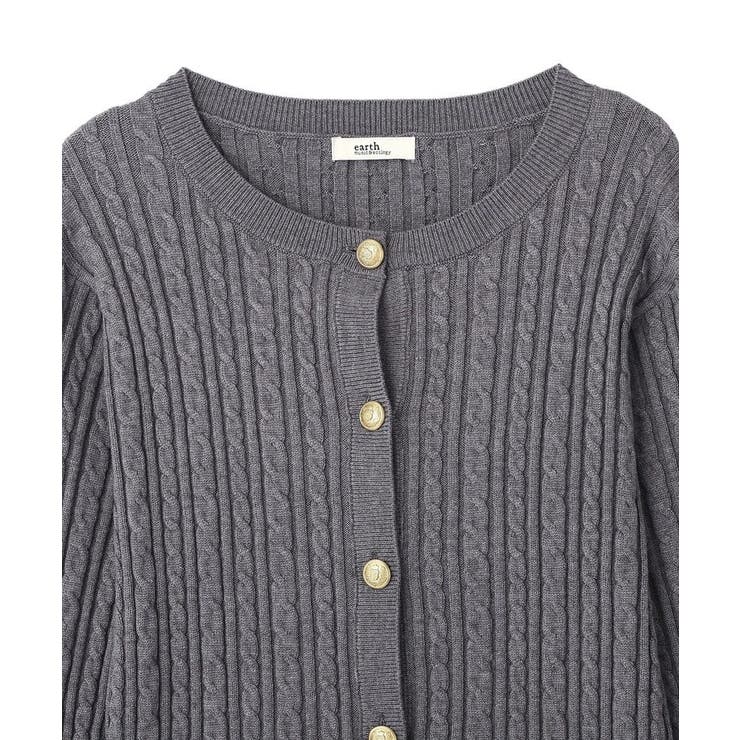 プリーツレイヤーケーブルニットカーディガン | earth music&ecology  | 詳細画像20 