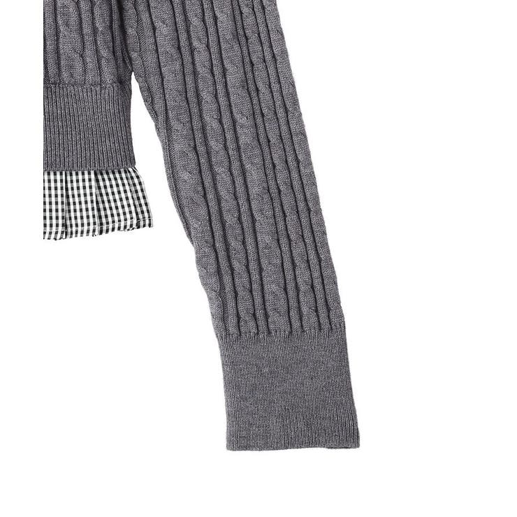 プリーツレイヤーケーブルニットカーディガン | earth music&ecology  | 詳細画像21 