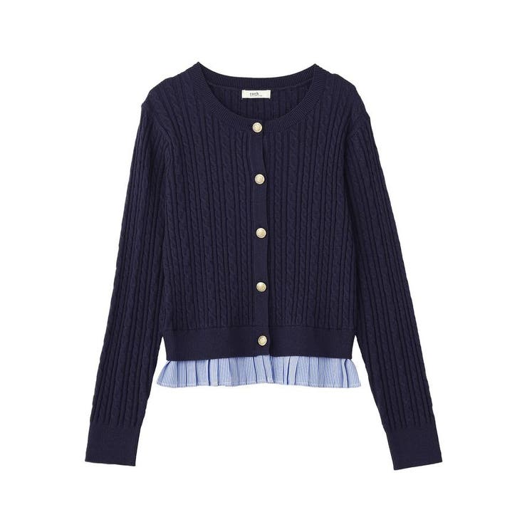 プリーツレイヤーケーブルニットカーディガン | earth music&ecology  | 詳細画像28 