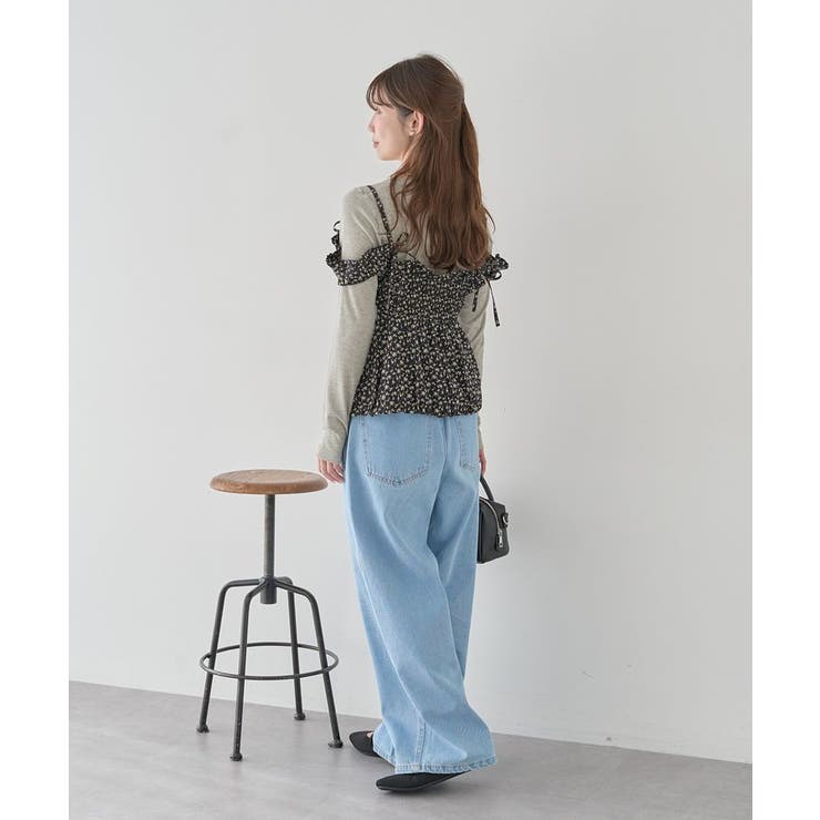 フラワーペプラムビスチェ | earth music&ecology  | 詳細画像18 