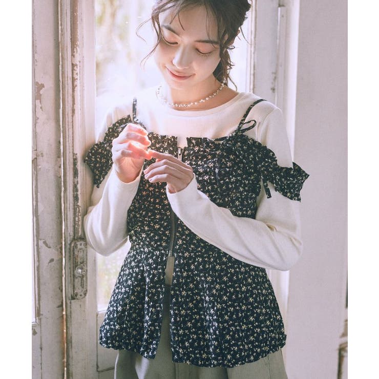 フラワーペプラムビスチェ | earth music&ecology  | 詳細画像2 