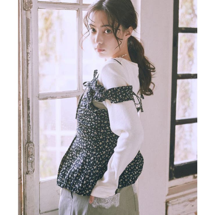 フラワーペプラムビスチェ | earth music&ecology  | 詳細画像3 