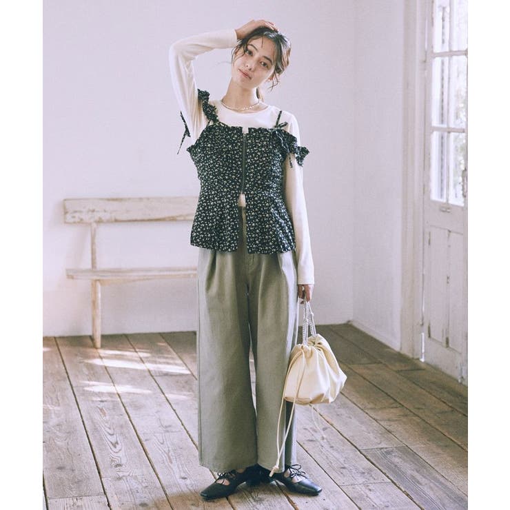 フラワーペプラムビスチェ | earth music&ecology  | 詳細画像5 