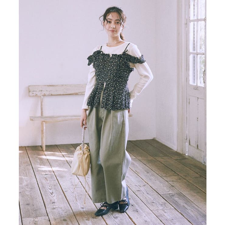 フラワーペプラムビスチェ | earth music&ecology  | 詳細画像6 