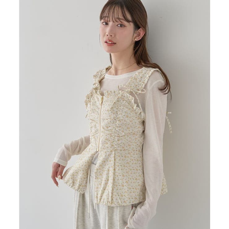 フラワーペプラムビスチェ | earth music&ecology  | 詳細画像8 