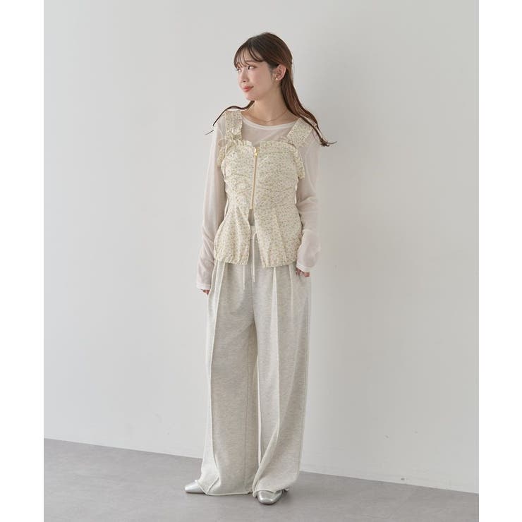 フラワーペプラムビスチェ | earth music&ecology  | 詳細画像9 