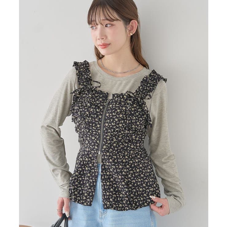 フラワーペプラムビスチェ | earth music&ecology  | 詳細画像12 