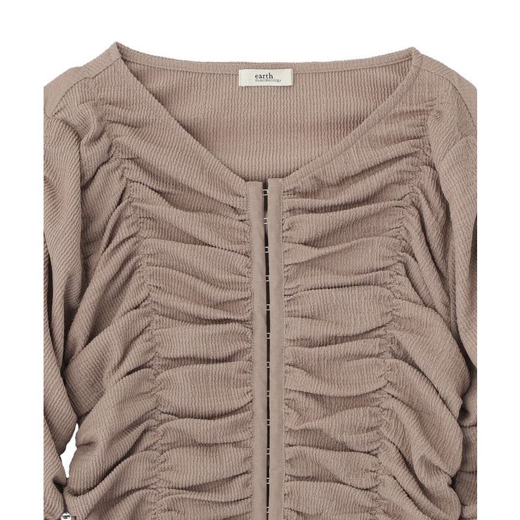 フロントホックシャーリングトップス | earth music&ecology  | 詳細画像19 