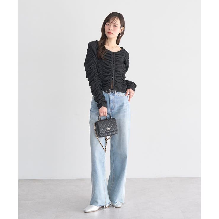 フロントホックシャーリングトップス | earth music&ecology  | 詳細画像6 