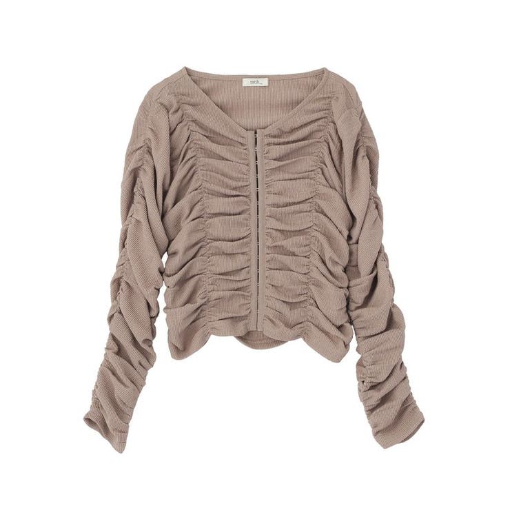 モカ | フロントホックシャーリングトップス | earth music&ecology 