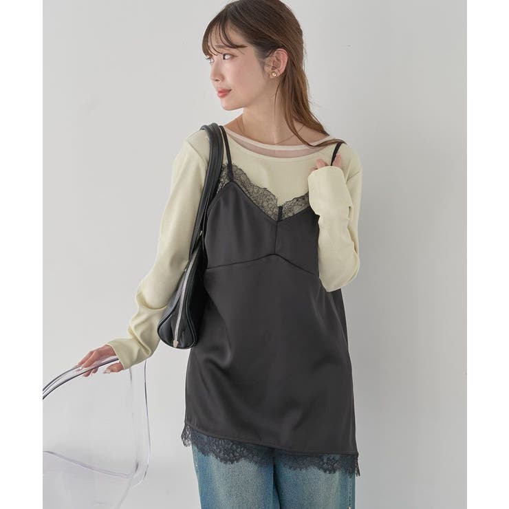 ランジェリーライクレースキャミ | earth music&ecology  | 詳細画像12 