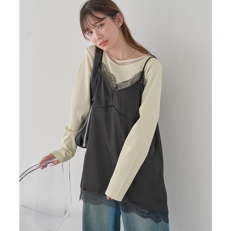 ランジェリーライクレースキャミ | earth music&ecology  | 詳細画像13 