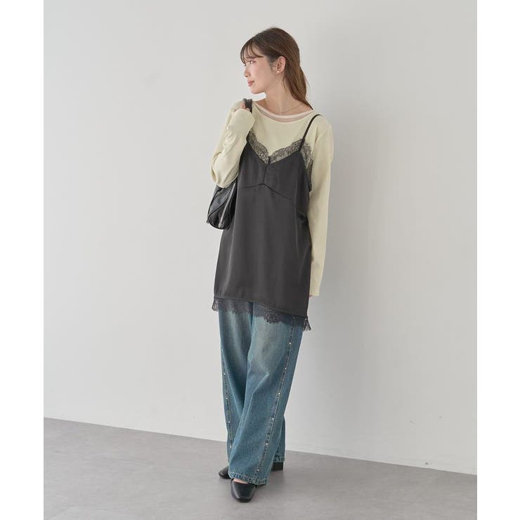 ランジェリーライクレースキャミ | earth music&ecology  | 詳細画像16 