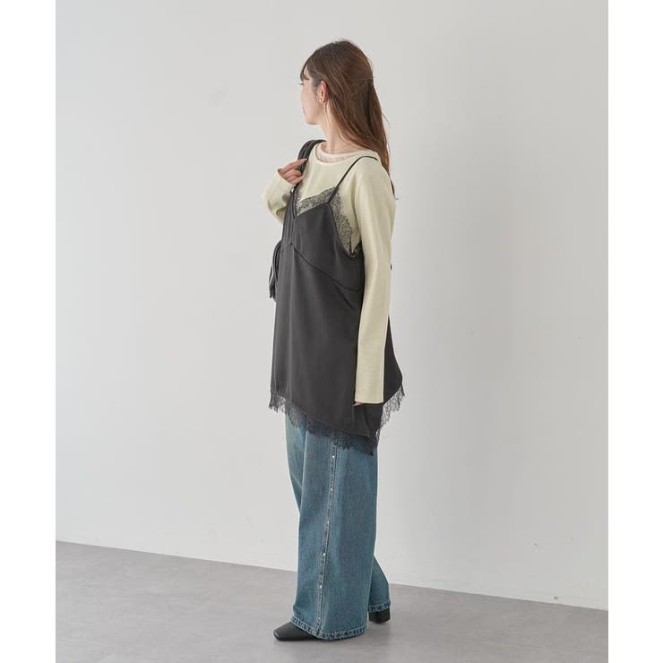 ランジェリーライクレースキャミ | earth music&ecology  | 詳細画像17 