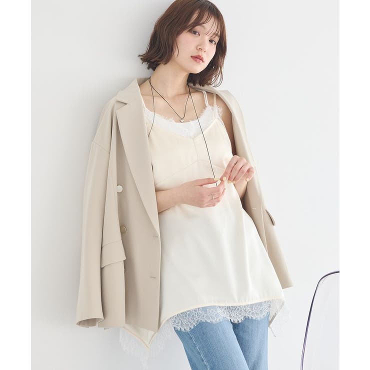 アイボリー | ランジェリーライクレースキャミ | earth music&ecology 