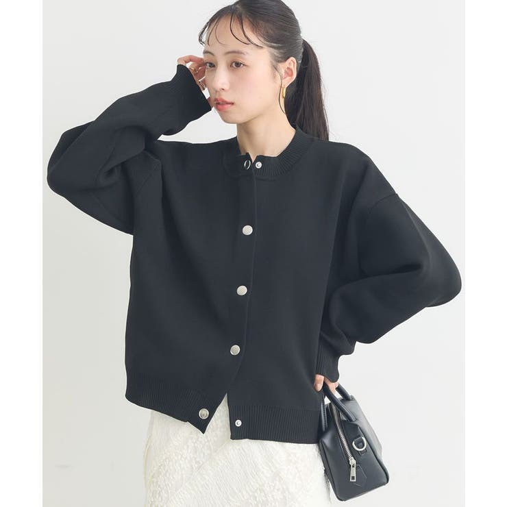 ブラック | メタルボタンカーディガン | earth music&ecology 