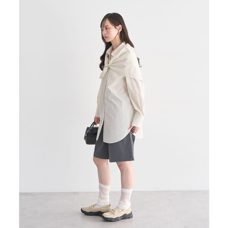 スカーフ付きスキッパーシャツ | earth music&ecology  | 詳細画像6 