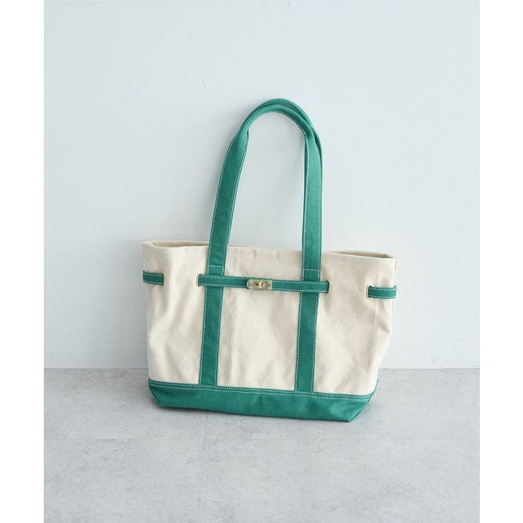 グリーン | ベルトキャンバストートバッグ L | earth music&ecology 