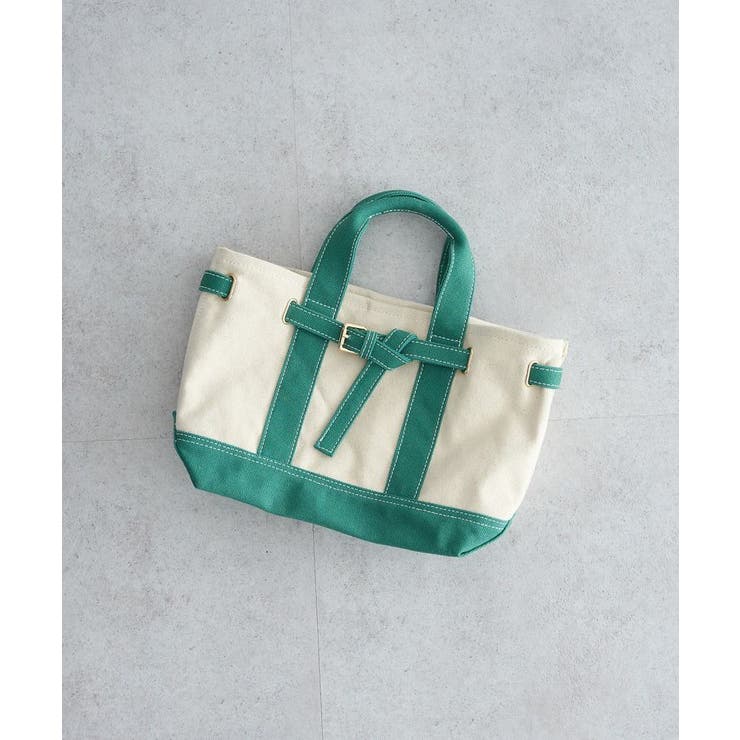 グリーン | ベルトキャンバストートバッグ M | earth music&ecology 