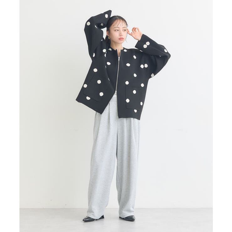 ダブルジップドットカーディガン | earth music&ecology  | 詳細画像5 