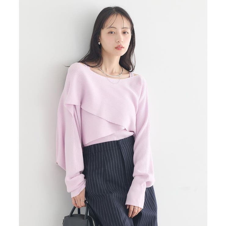 SET2点クロスニット＋キャミソール | earth music&ecology  | 詳細画像2 