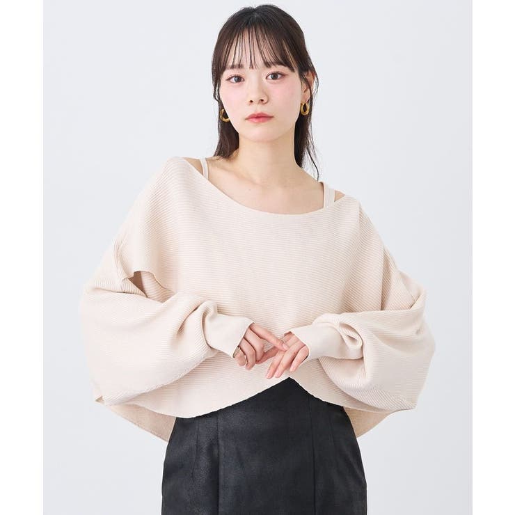 SET2点クロスニット＋キャミソール | earth music&ecology  | 詳細画像14 