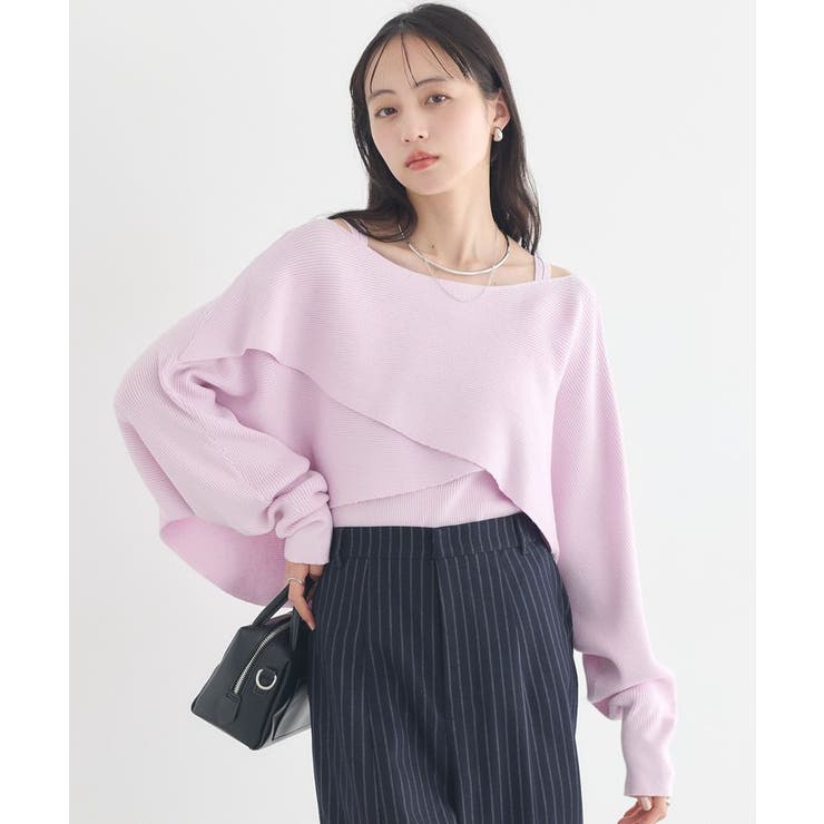 ピンク | SET2点クロスニット＋キャミソール | earth music&ecology 