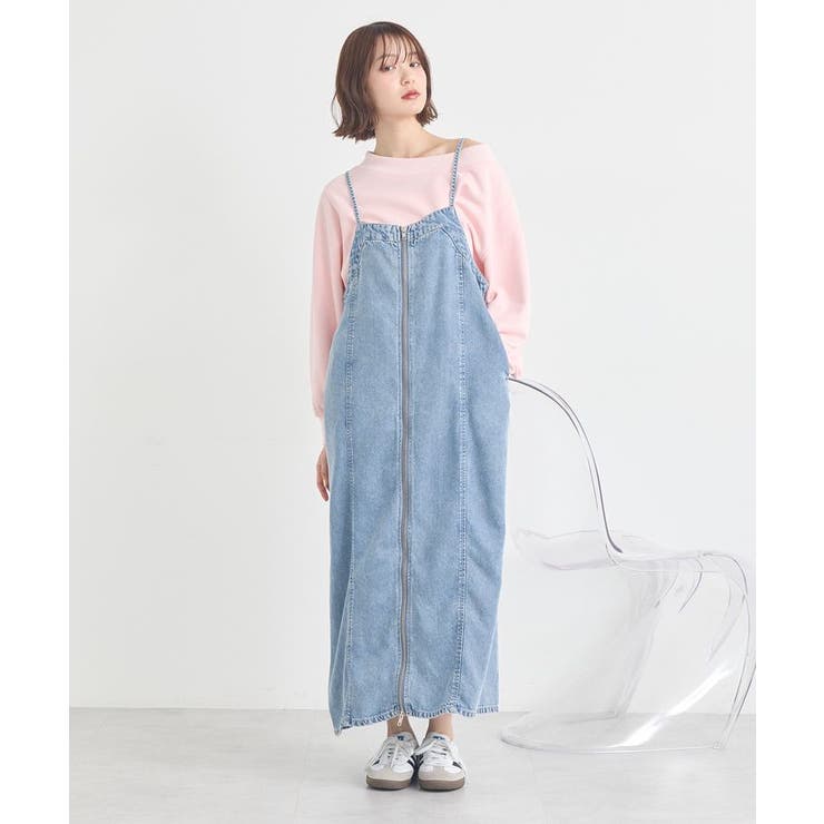 ダブルジップデニムキャミワンピース | earth music&ecology  | 詳細画像1 