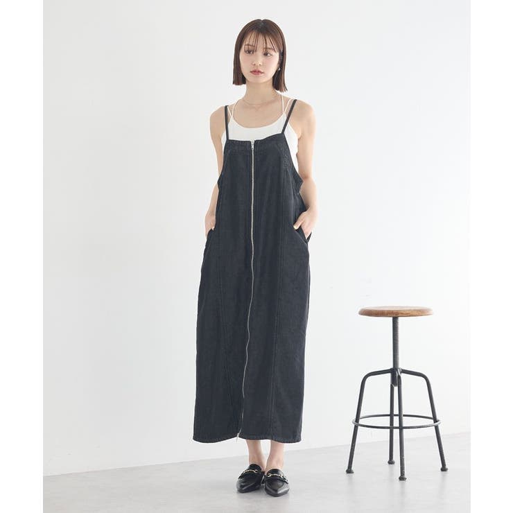 ダブルジップデニムキャミワンピース | earth music&ecology  | 詳細画像10 