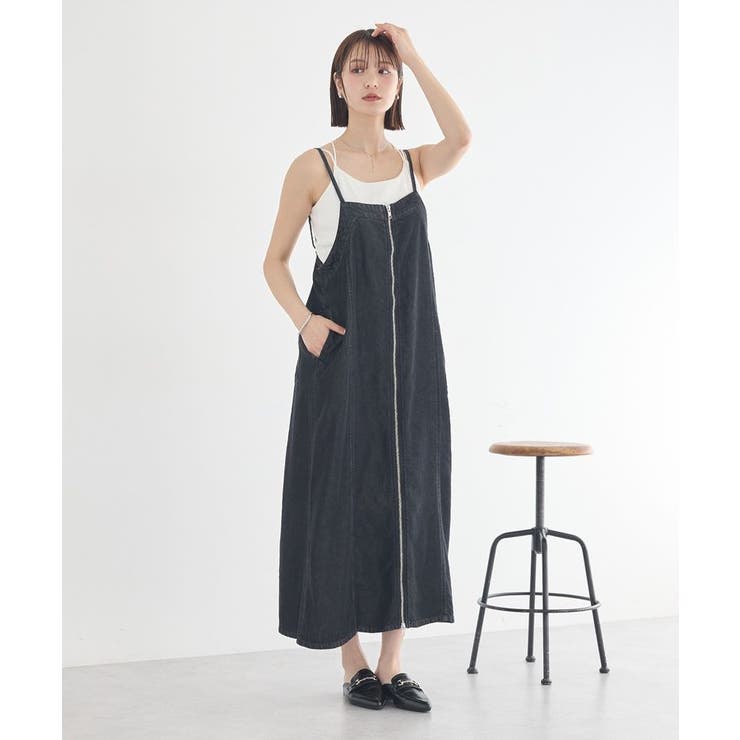 ダブルジップデニムキャミワンピース | earth music&ecology  | 詳細画像11 