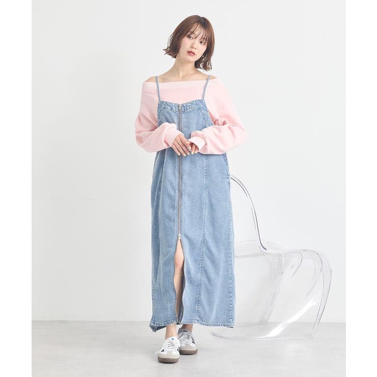 ダブルジップデニムキャミワンピース | earth music&ecology  | 詳細画像2 