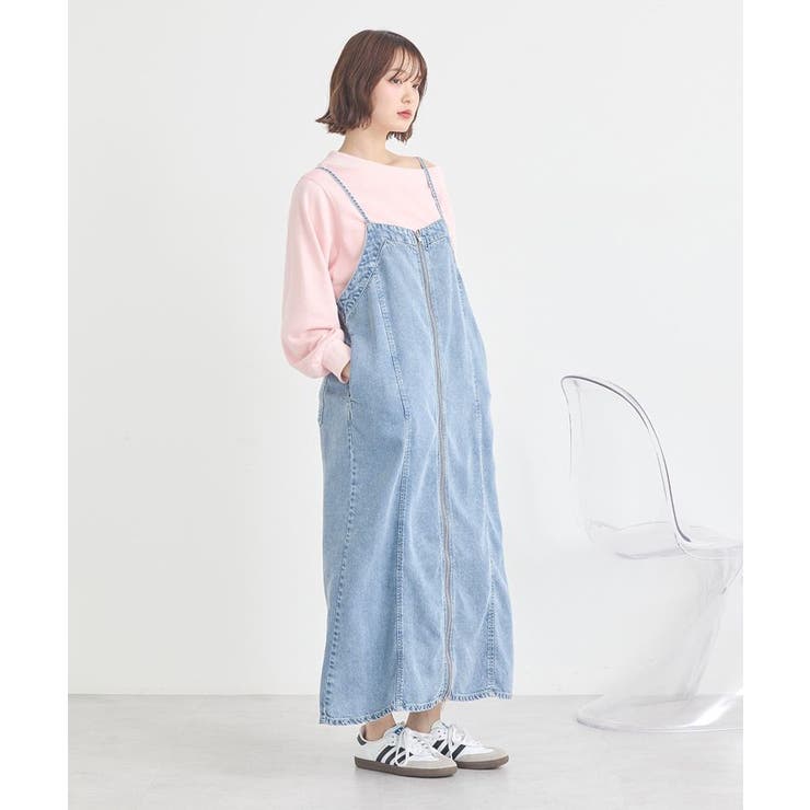 ダブルジップデニムキャミワンピース | earth music&ecology  | 詳細画像3 