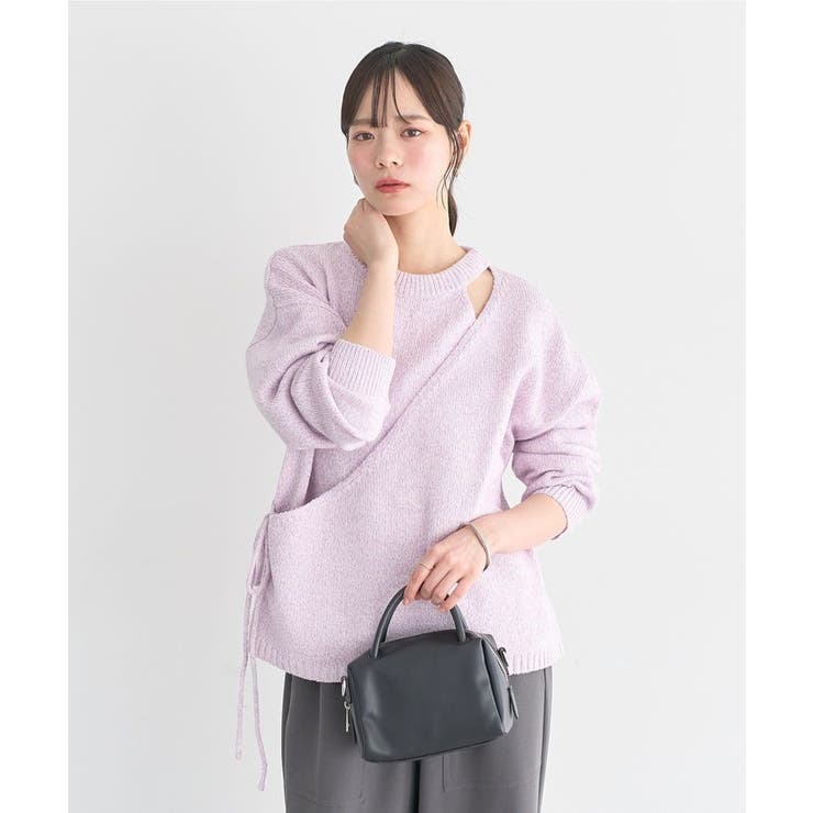 サイドリボンカシュクールニット | earth music&ecology  | 詳細画像4 