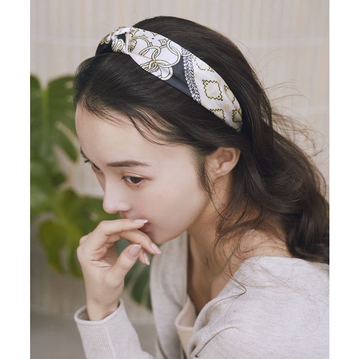 スカーフ柄カチューシャ | earth music&ecology  | 詳細画像1 