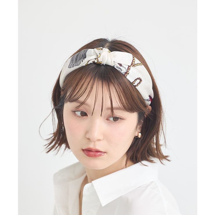 ブラウン | スカーフ柄カチューシャ | earth music&ecology 