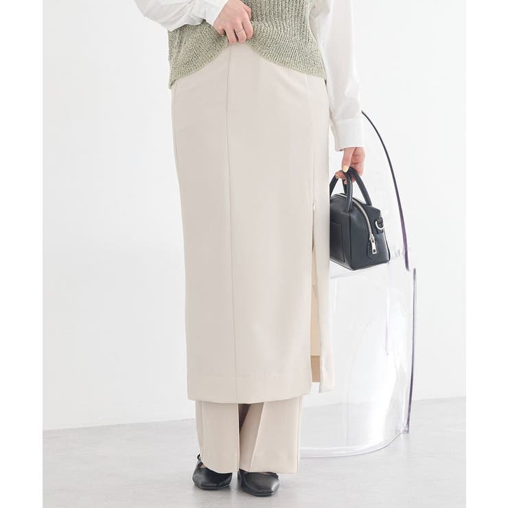 ベージュ | ジップスリットIラインスカート | earth music&ecology 