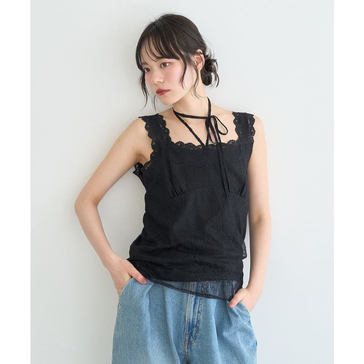 総レースホルターネックキャミソール | earth music&ecology  | 詳細画像14 