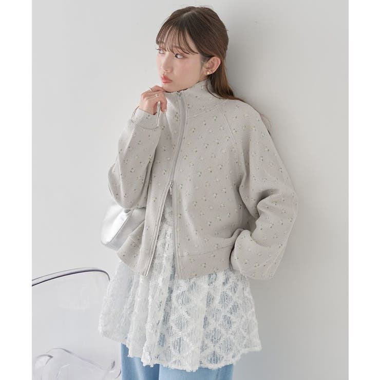 ダブルジップワッフルカーディガン | earth music&ecology  | 詳細画像3 