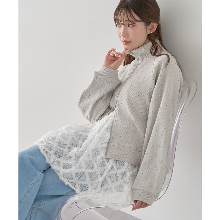 ダブルジップワッフルカーディガン | earth music&ecology  | 詳細画像9 