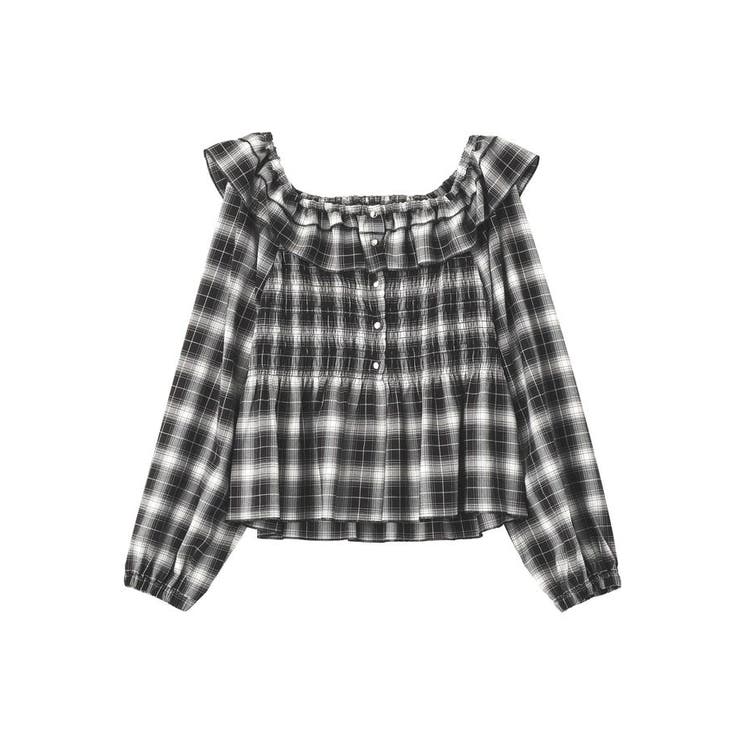 チェックシャーリングブラウス | earth music&ecology  | 詳細画像39 