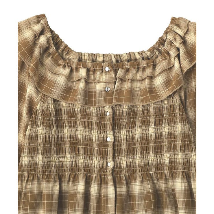 チェックシャーリングブラウス | earth music&ecology  | 詳細画像31 