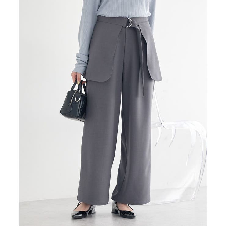 グレー | 【SET2点】ラップスカート付きパンツ | earth music&ecology 