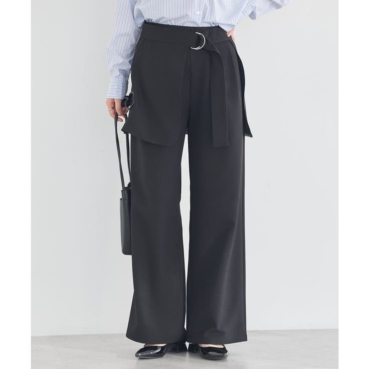 ブラック | 【SET2点】ラップスカート付きパンツ | earth music&ecology 