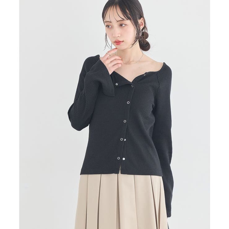 アシメ釦ツイストテレコカットソー | earth music&ecology  | 詳細画像13 