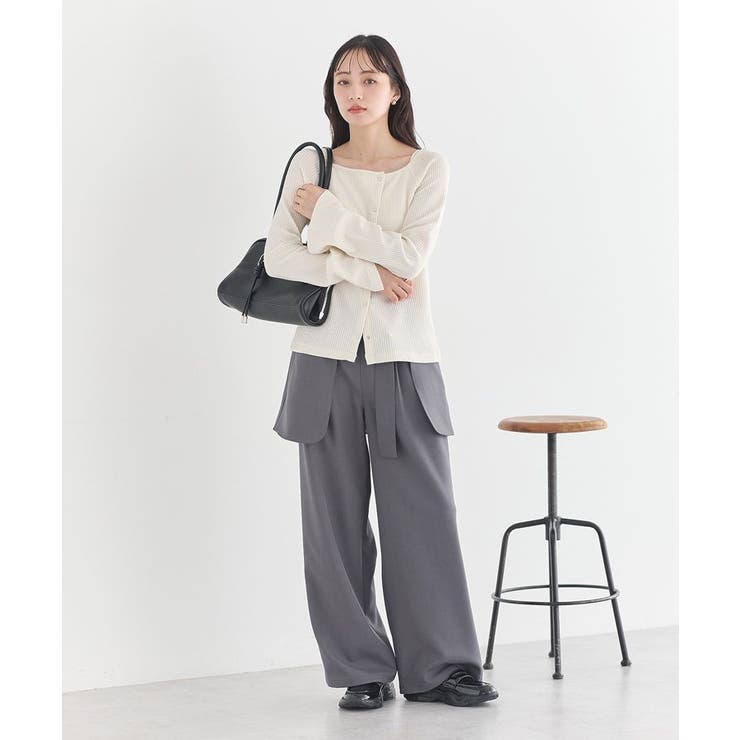 アシメ釦ツイストテレコカットソー | earth music&ecology  | 詳細画像5 